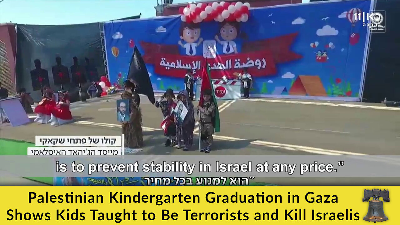 Palestinian Kindergarten Graduation in Gaza Shows Kids Taught to Be Terrorists and Kill Israelis