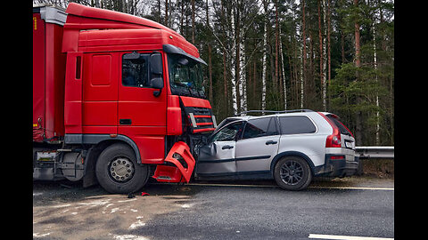 accident semi Truck and a car