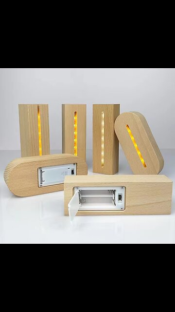 AAA Battery Powered 5.9 Inch Wood Base Led Light Display