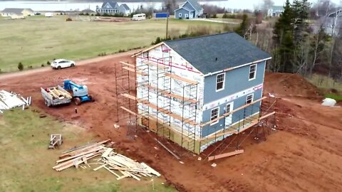 Drone Shots of a New House Being Built