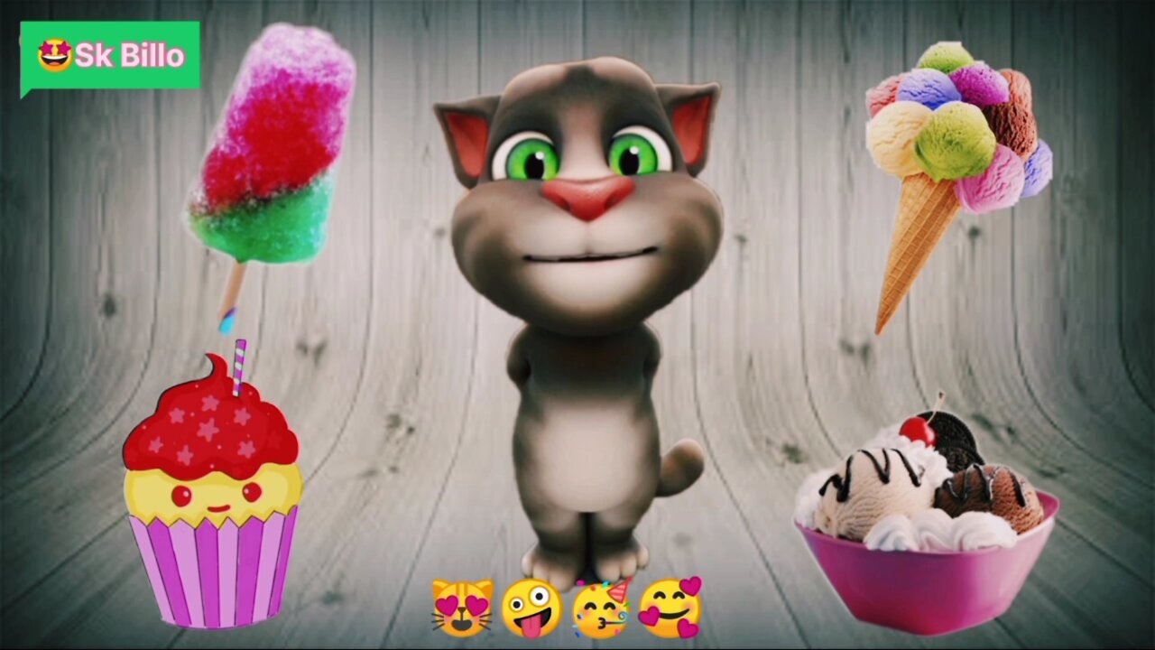 Billu talking Tom colourful ice-crime funny video | Sk billu | tom and billu 🤣