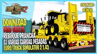 ▶️ETS2 1.43 REBOQUE PRANCHA SÓ CARGA PESADA EURO TRUCK SIMULATOR 2 1.43