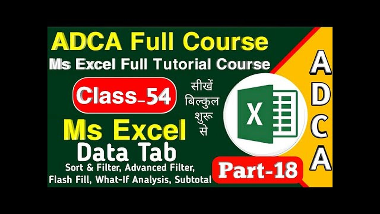 Ms Excel Basic To Advance Tutorial For Beginners with free certification by google (class-54)