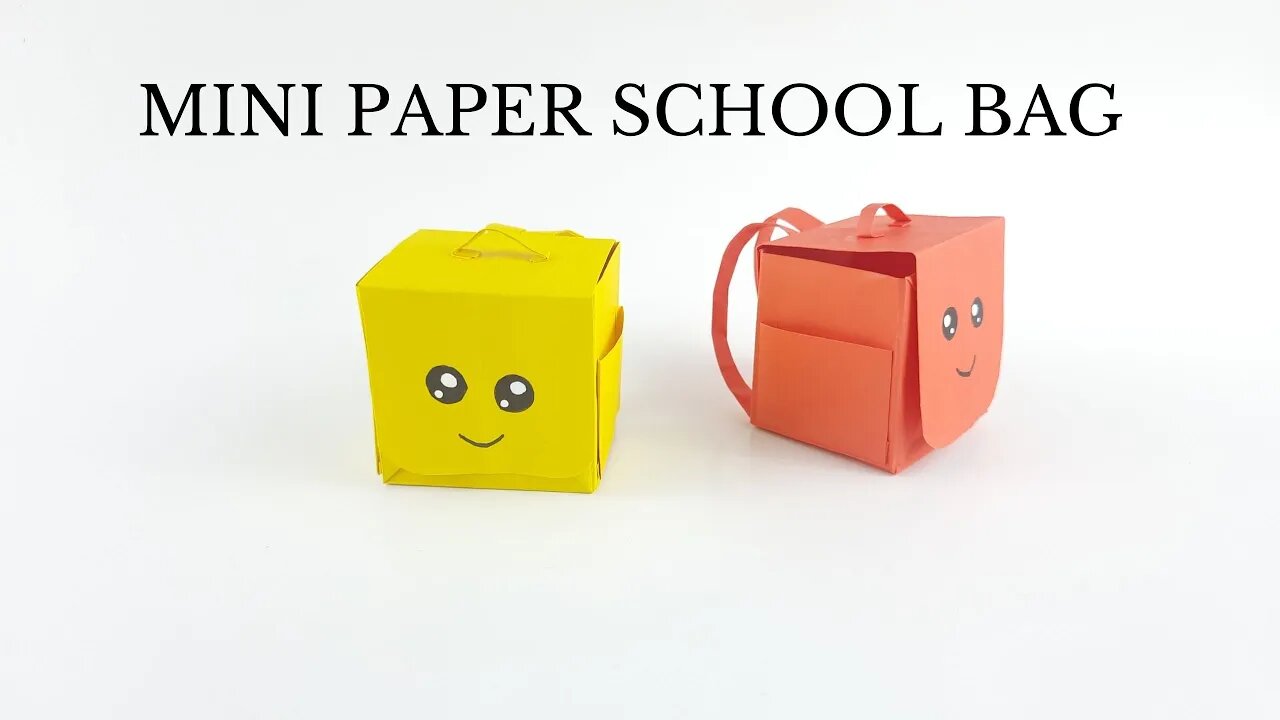 DIY Mini Paper School Bag / Paper Craft / Origami Storage Box DIY/ Crios Crafts