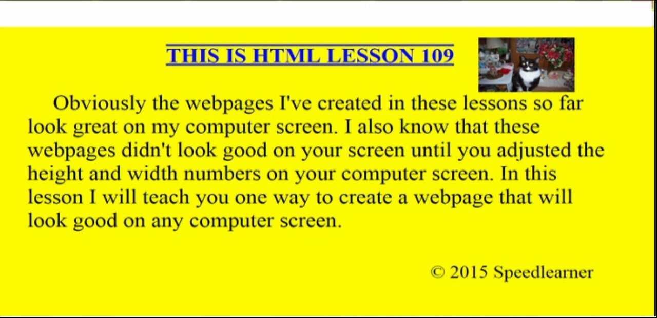 HTML Lesson 109