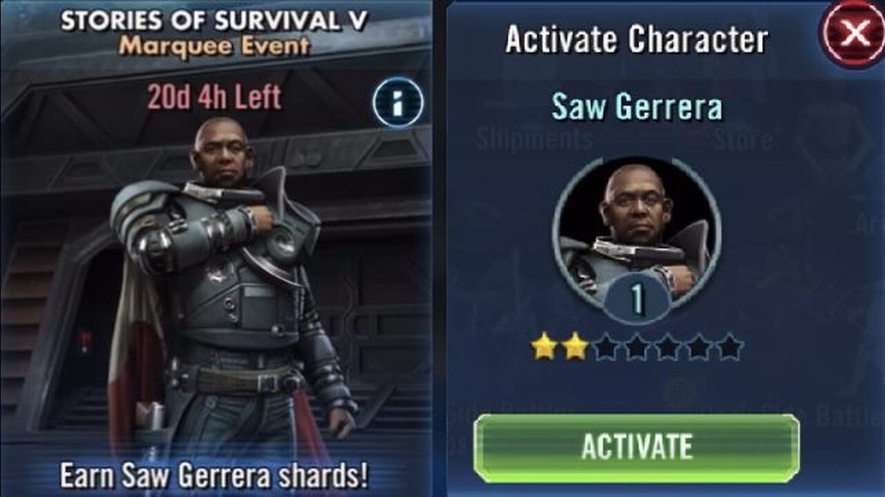 Marquee Event Stories of Survival V: Unlocking Saw Gerrera | Star Wars Galaxy of Heroed