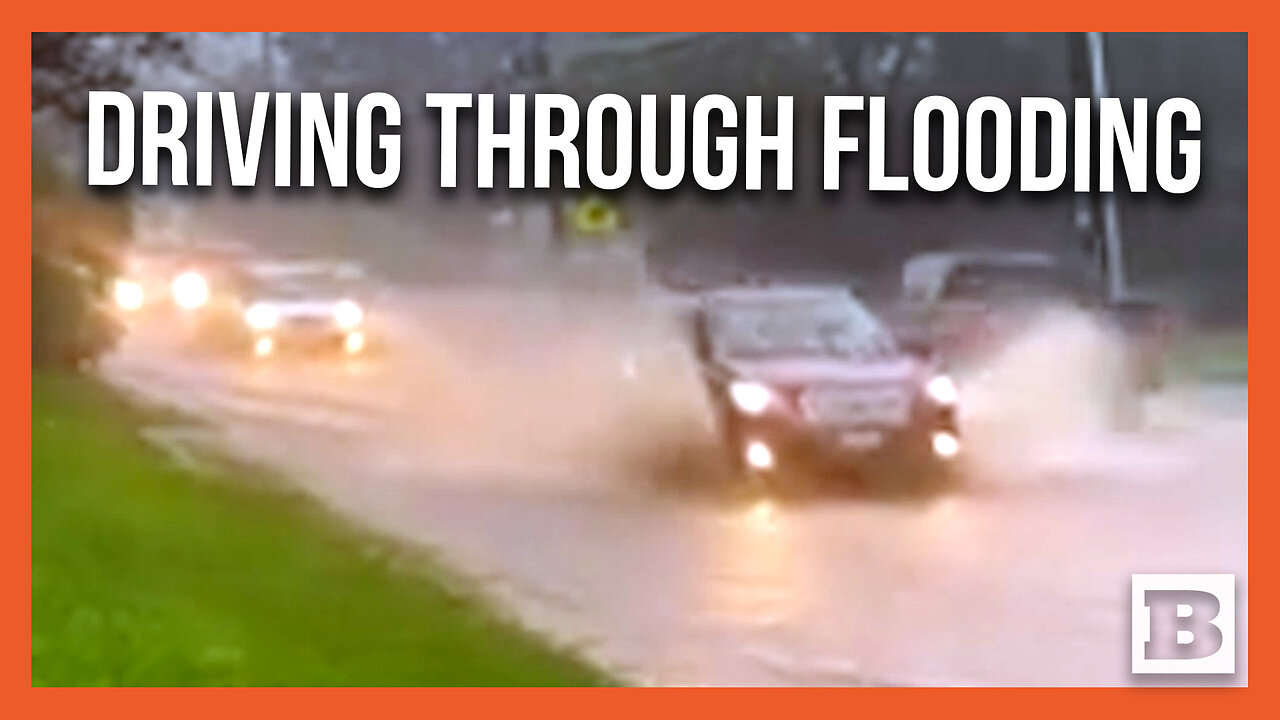 Cars PLOW Through Flooded Roads in Avon, Massachusetts