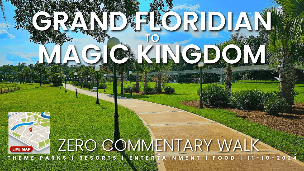 Grand Floridian Resort to the Magic Kingdom without narration or commentary in 4k 11-10-2024