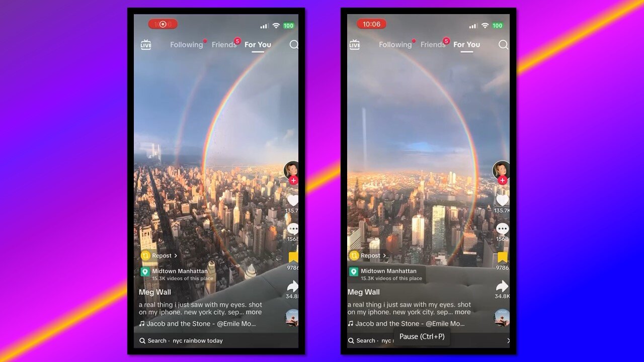 "FULL-O" RAINBOW OVER NYC ON 9/11/2023