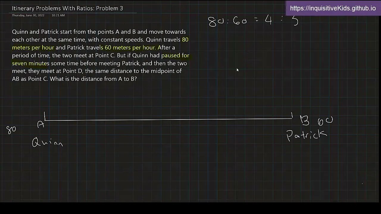 Itinerary Problems With Ratios: Problem 3