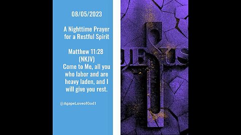 Nighttime prayer for a Restful Spirit