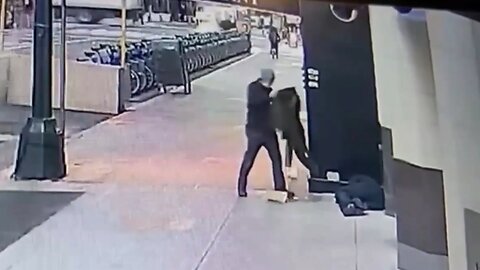 NYC- White man gives his coat to a 'homeless' black man, who then beats & robs him