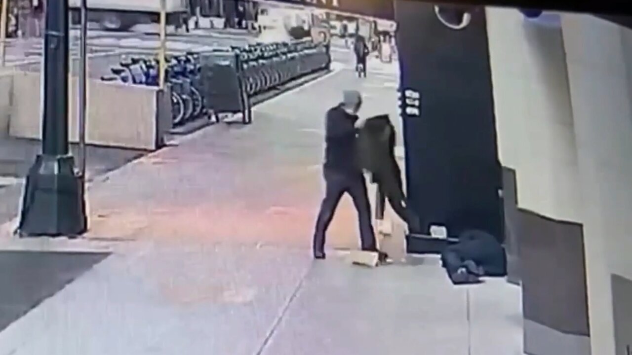 NYC- White man gives his coat to a 'homeless' black man, who then beats & robs him