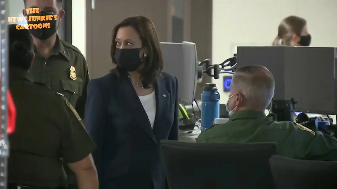 Kamala tours a border patrol station in El Paso, Texas.