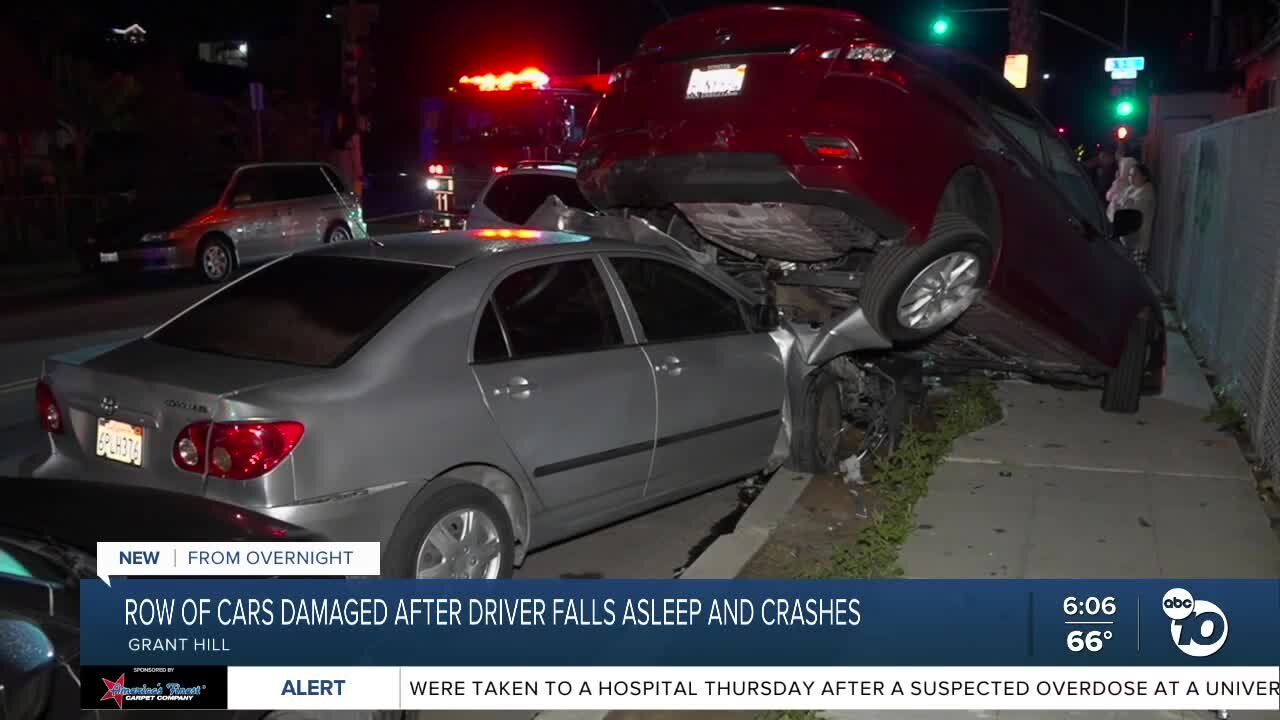 Car crashes into parked cars in Grant Hill area