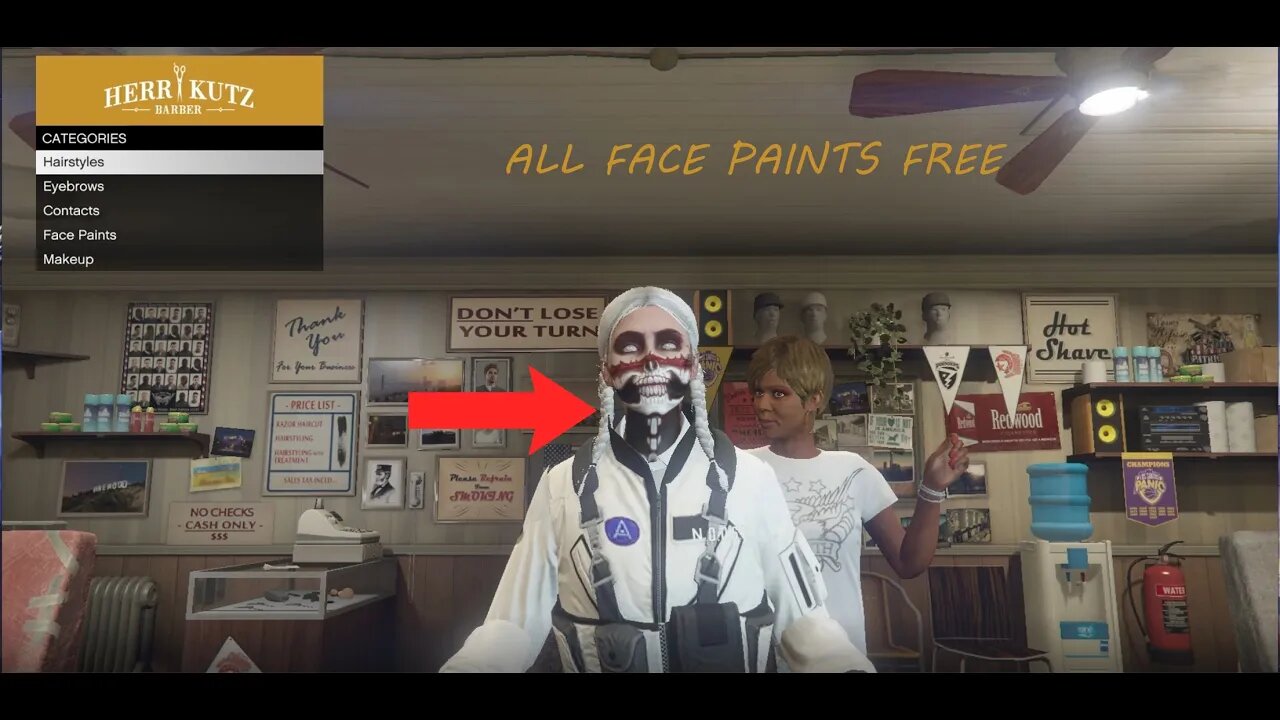 GTA 5 ONLINE HOW TO GET ALL HALLOWEEN FACEPAINTS FOR FREE & BEFORE HALLOWEEN 1.61