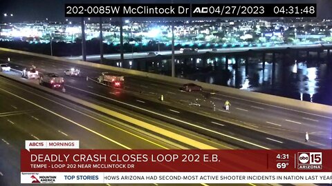 Deadly crash under investigation along Loop 202 near McClintock Drive