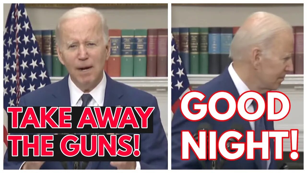 CRAZY: Biden Looks at Camera Says Take Away the Second Amendment and walks Away.