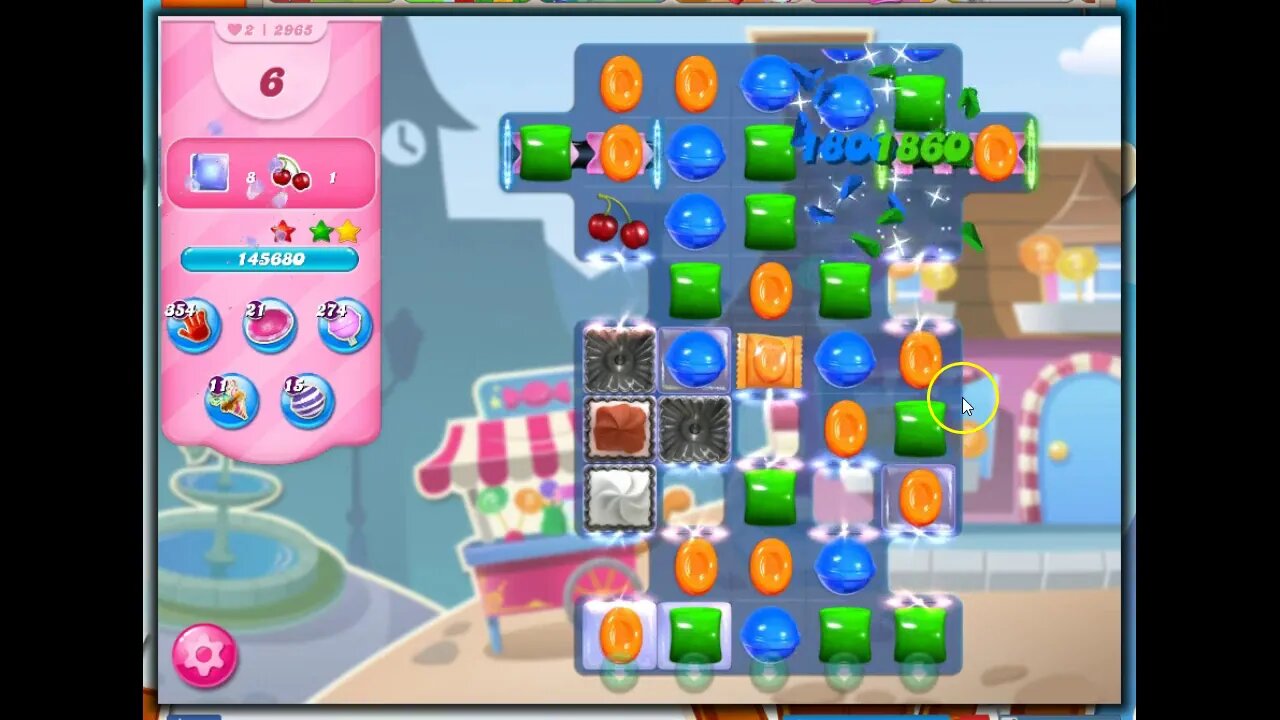 Candy Crush Level 2965 Talkthrough, 17 Moves 0 Boosters