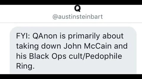 Austin Steinbart Mentions John McCain as focus of Q Movement in 2018.