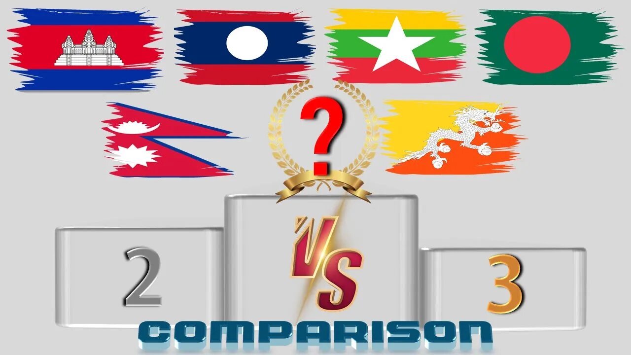Cambodia Laos Myanmar Bangladesh Bhutan Nepal VS 🇰🇠Economic Comparison Battle 2021,World Countries