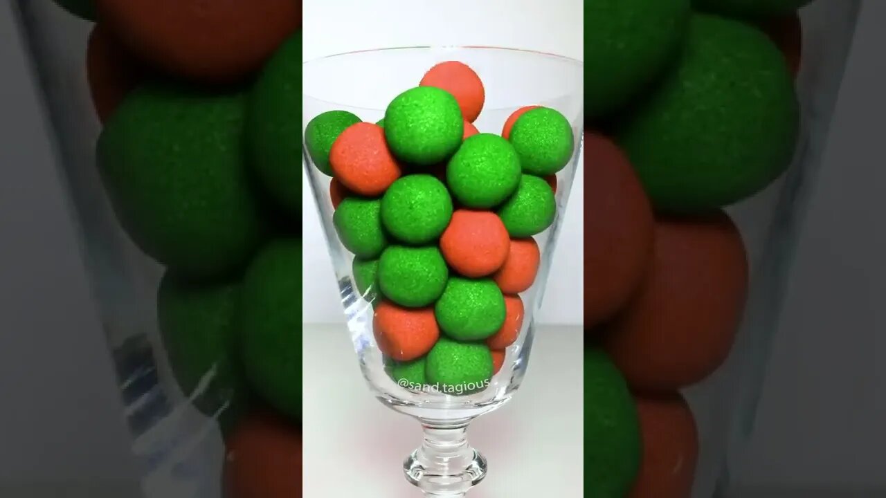 Colorful Balls Drop and Squish Kinetic Sand Satisfying #shorts (1)