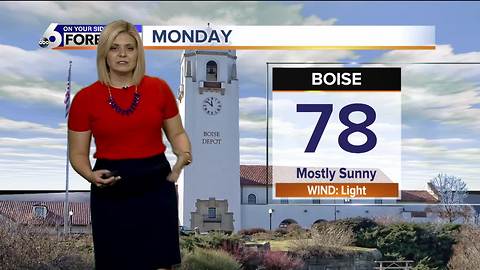 Warmer and dryer to start the week