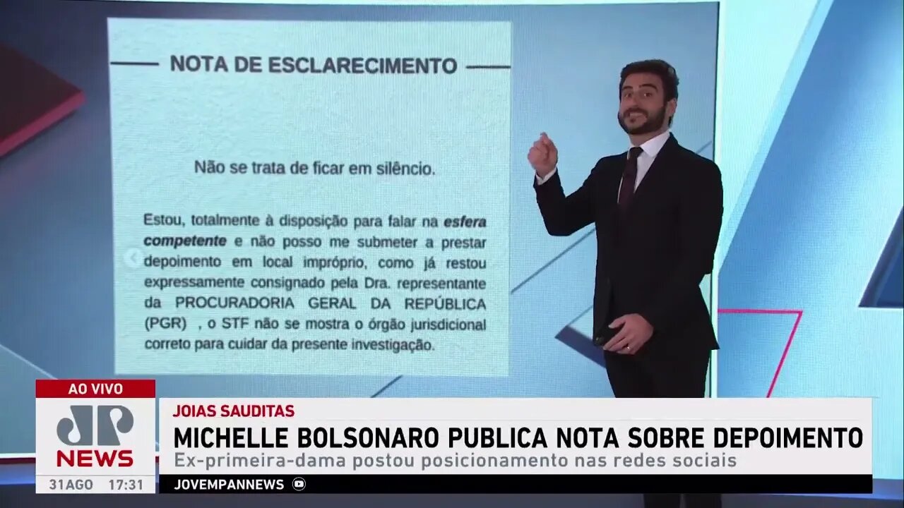 Michelle Bolsonaro publica nota sobre depoimento à PF em caso das joias: “Não se trata de silêncio”