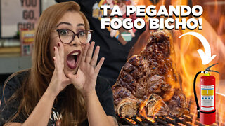 T-bone flambado com whisky