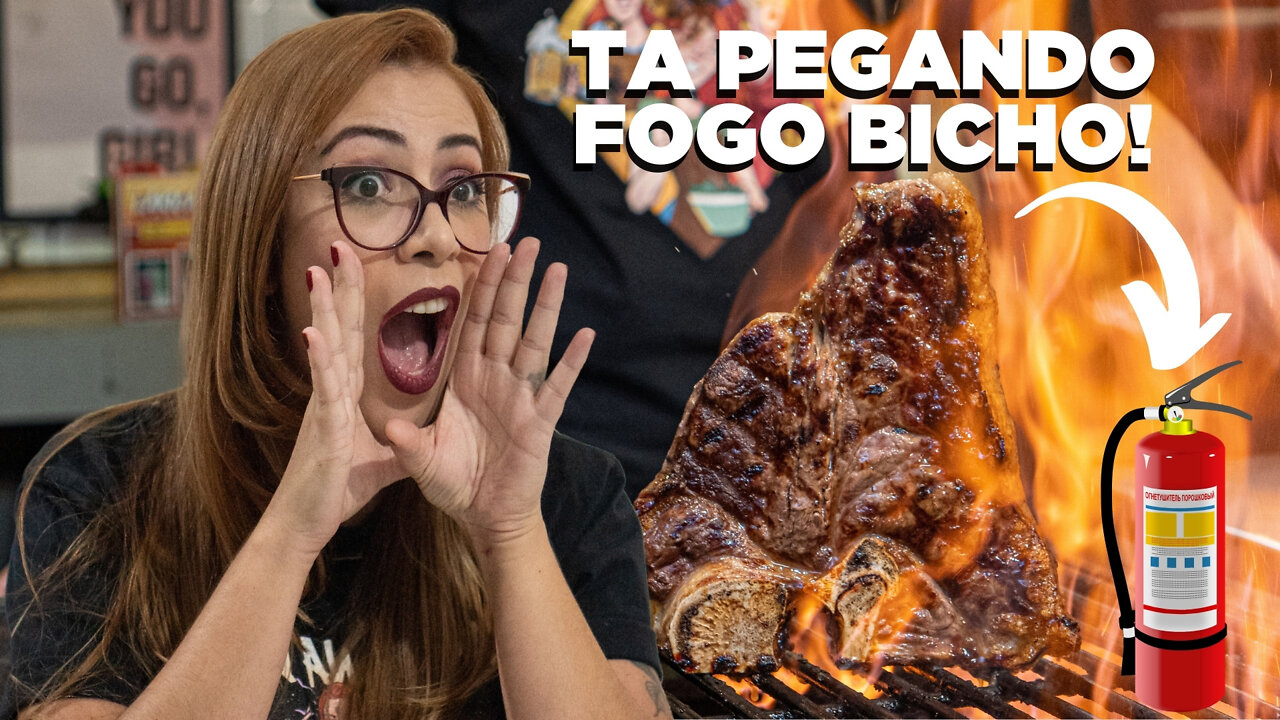 T-bone flambado com whisky