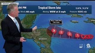 Tropical Storm Iota forms in the Caribbean Sea