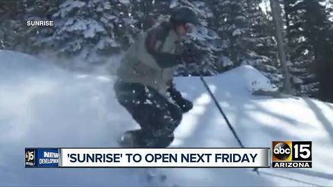 Sunrise Ski Resort slated to open next Friday