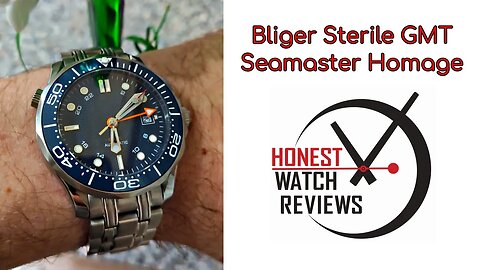 ⭐ Omega Seamaster Homage ⭐ Bliger Sterile GMT Automatic Honest Watch Review #HWR