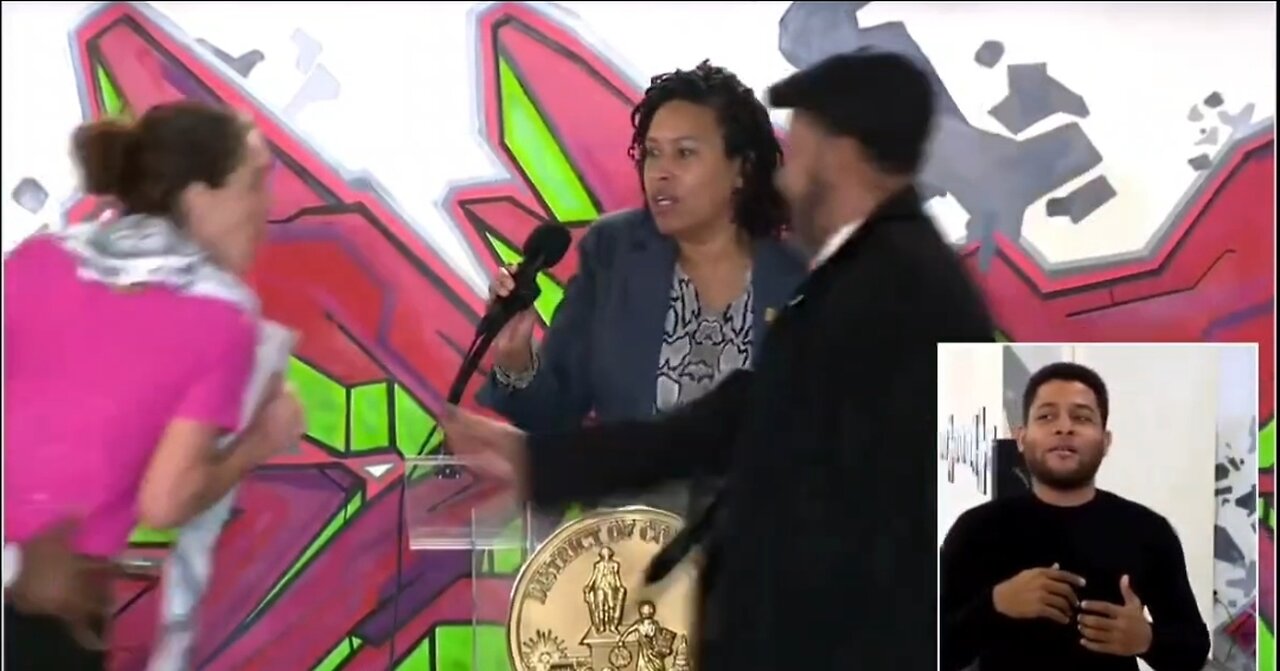 Pro Hamas Protester Charges At DC Mayor Bowser