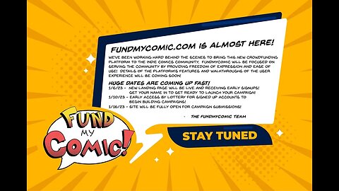 FundMyComic.com Live Signup w/ Q and A