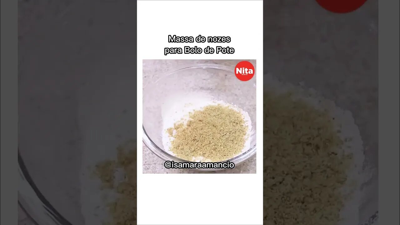 Massa de nozes para bole de pote #receitas #receita #