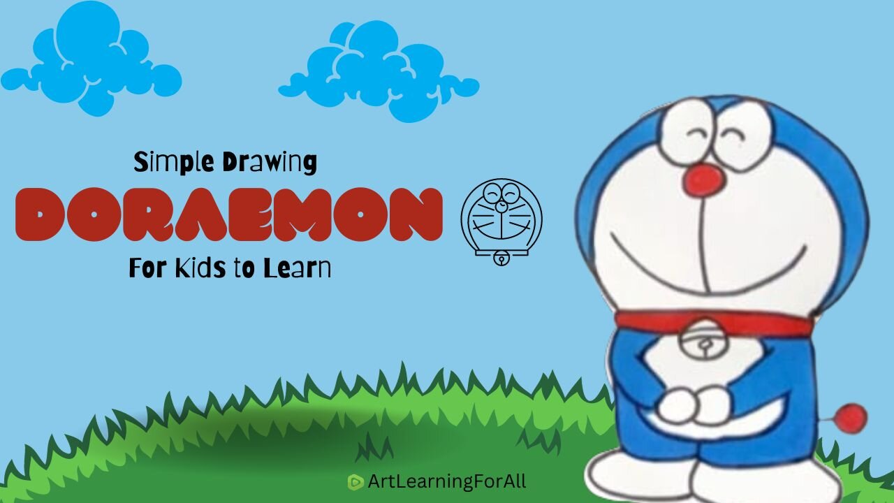 🎨✨ Easy Doraemon Drawing Tutorial for Kids! 🚀🖍️