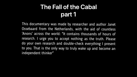 The fall of the Cabal part 1
