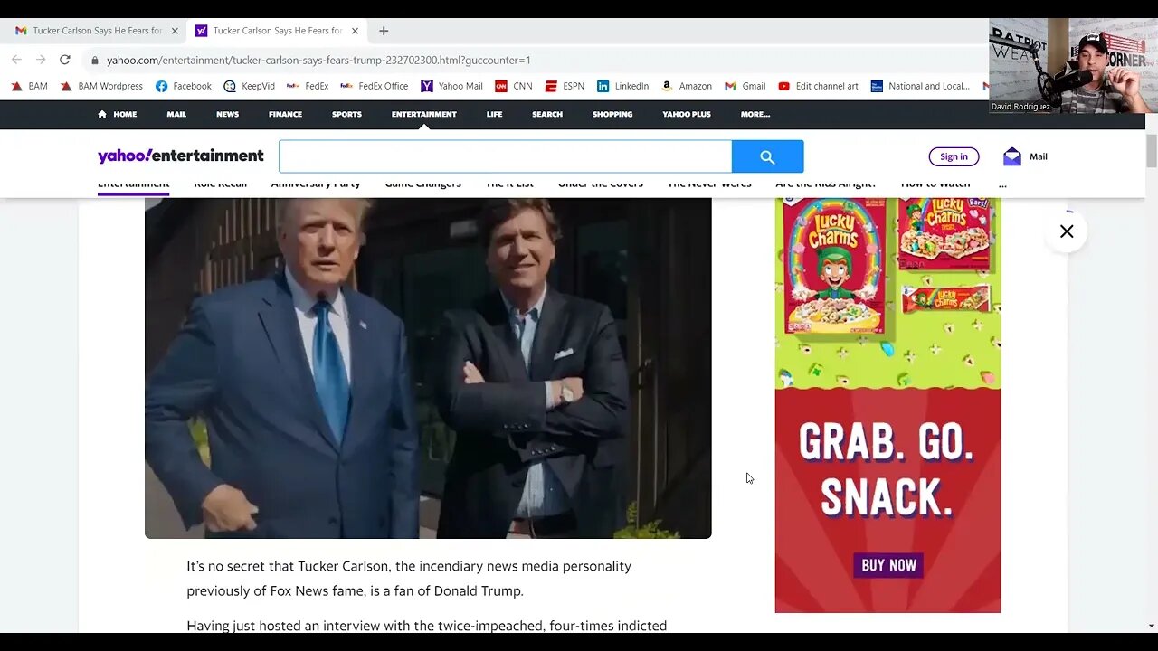 Is Trump In DANGER? Tucker Carlson Thinks So! My Thoughts..