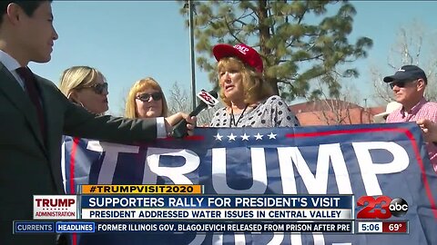 Over a thousand President Trump supporters were at Meadows Field Airport awaiting his arrival