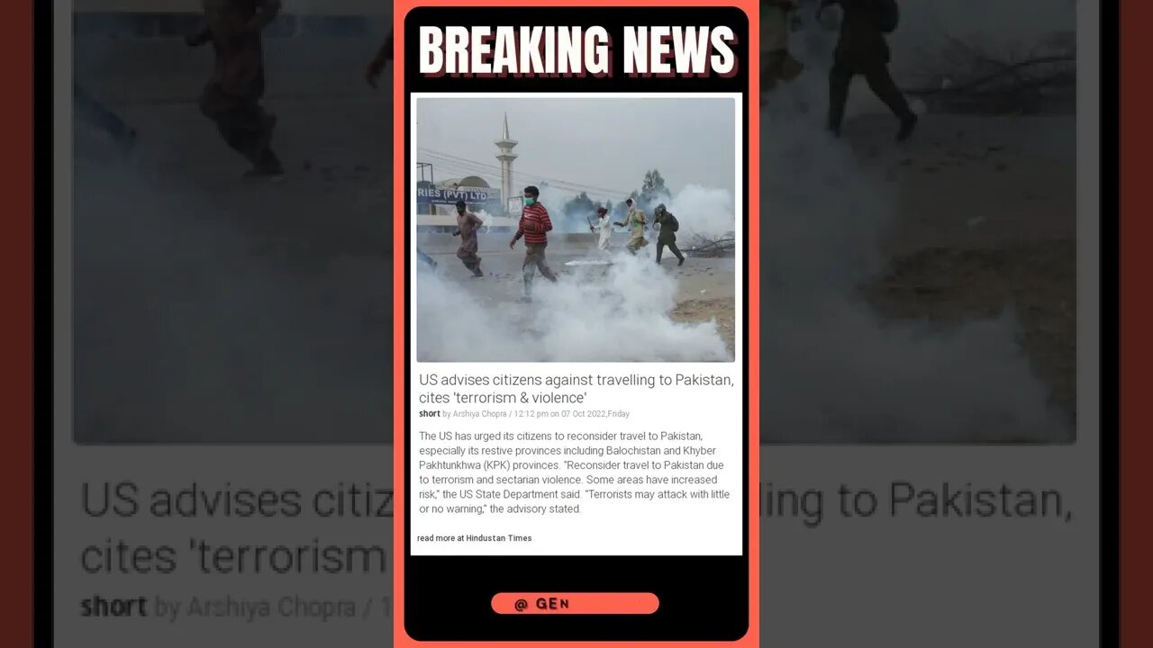 US is advising its citizens against travelling to Pakistan due to the increased risk of terrorism