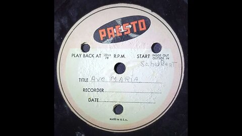 Unknown, Schubert - Ave Maria Presto Acetate