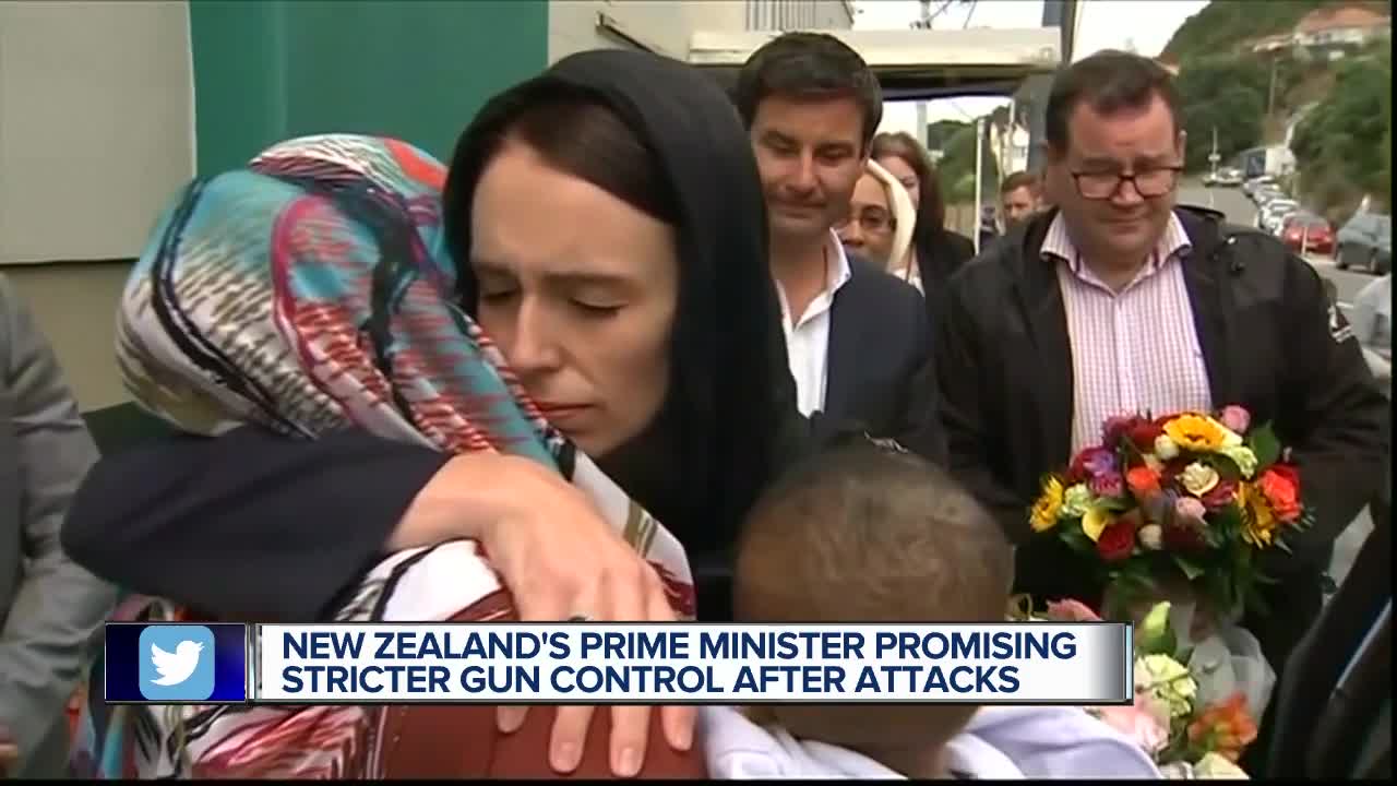 New Zealand's prime minister promising stricter gun control after attacks