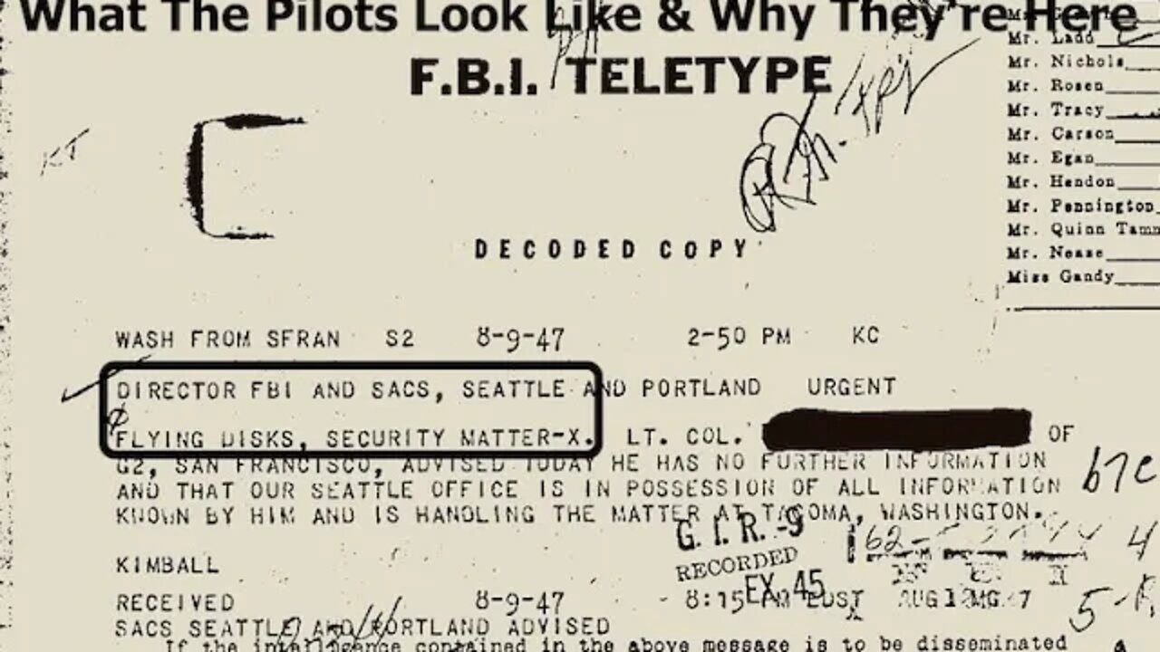 FBI File, This is Where the Flying Saucers Come From, What The Pilots Look Like & Why They're Here