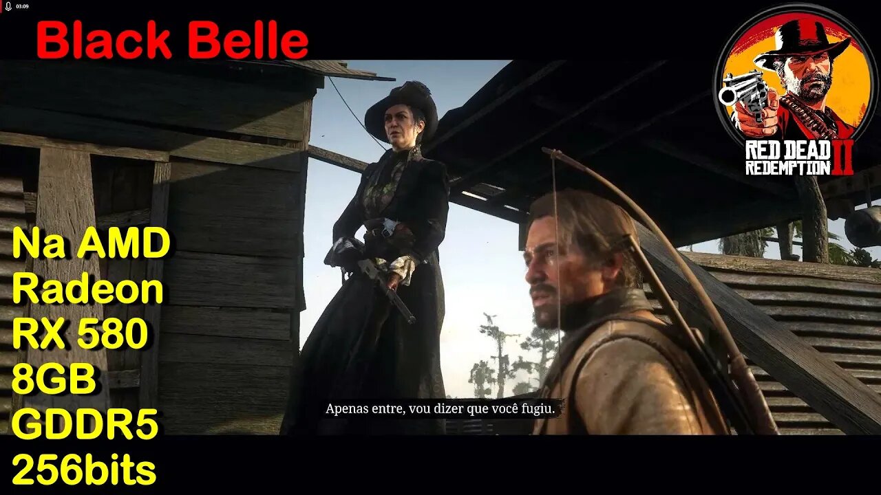 Black Belle - Red Dead Redemption 2 - na AMD Radeon RX580 8GB GDDR5 256bits da AliExpress