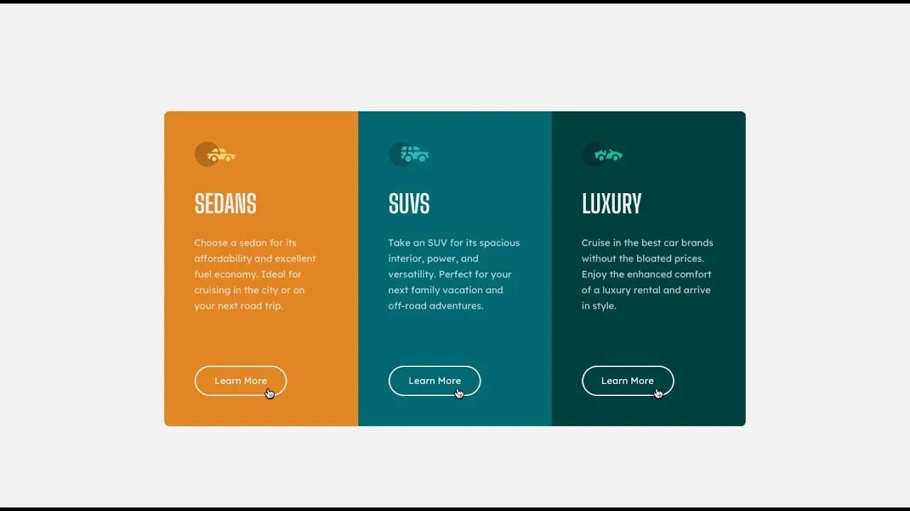 Frontend Mentor 3 column card section