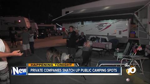 Private companies book public camping spots