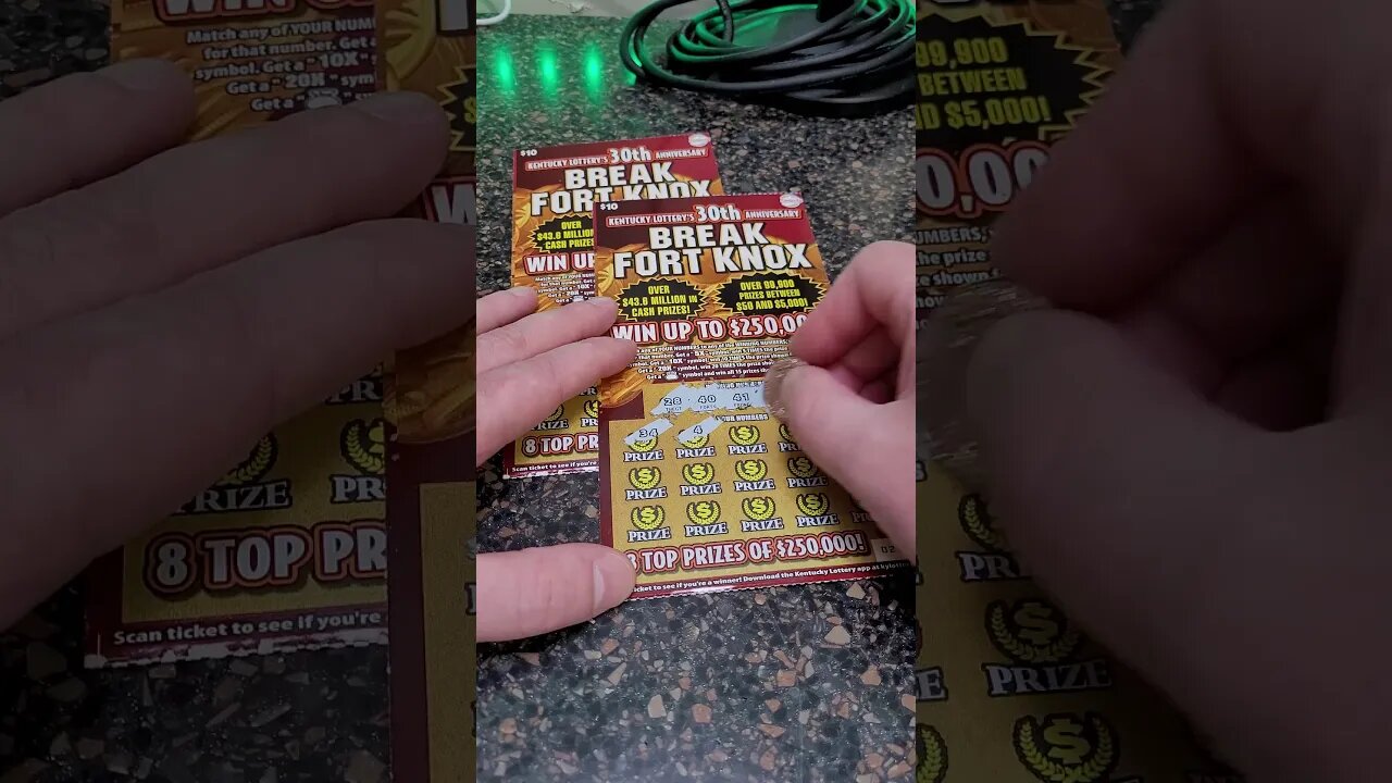 $10 Winning Fort Knox Scratch Off Lottery Ticket!!