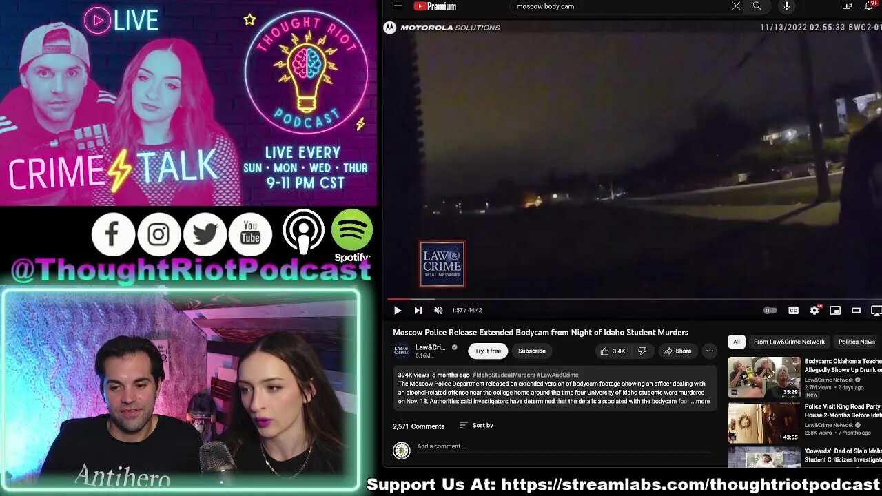 T.R.L. | Thought Riot Live | Idaho 4 Kohberger Court hearing