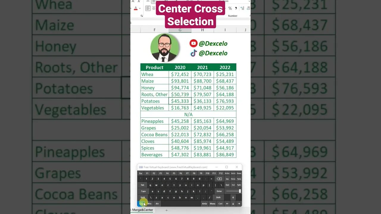 Center Across Selection #excel #تعليم #microsoft #اكسل #microsoftexcel #office #data #datascience